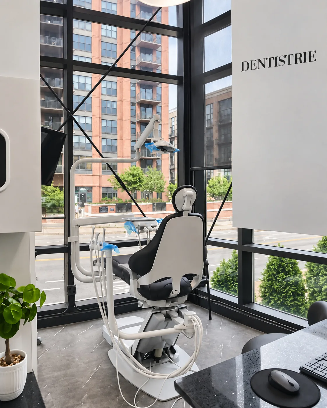 Window-side treatment room at Dentistrie